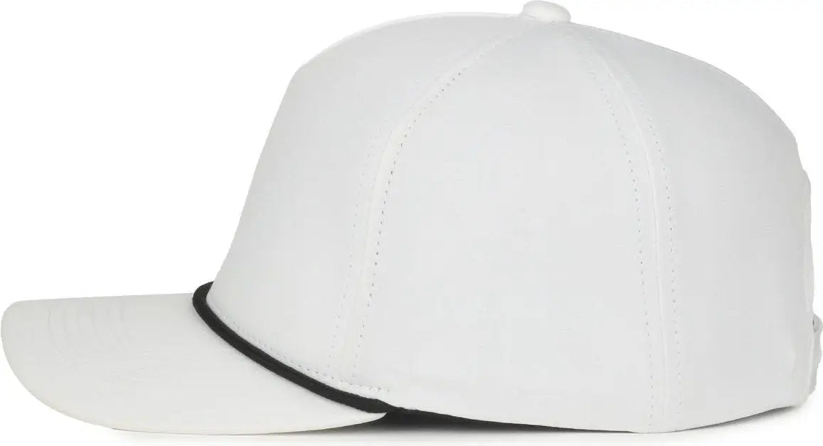 OC Sports OC550PF Performance 5-Panel with Cord Cap - White Black Cord - Cord / OSFM