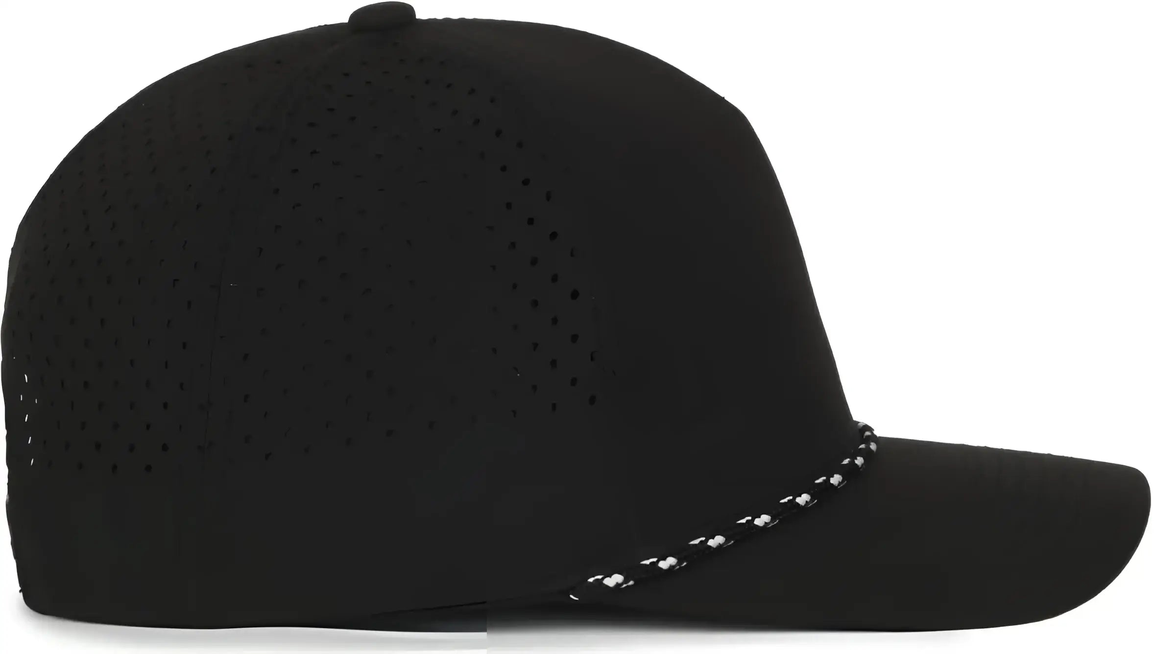 OC Sports OC551PF Perforated Performance 5-Panel with Cord Cap - Black - Black / OSFM