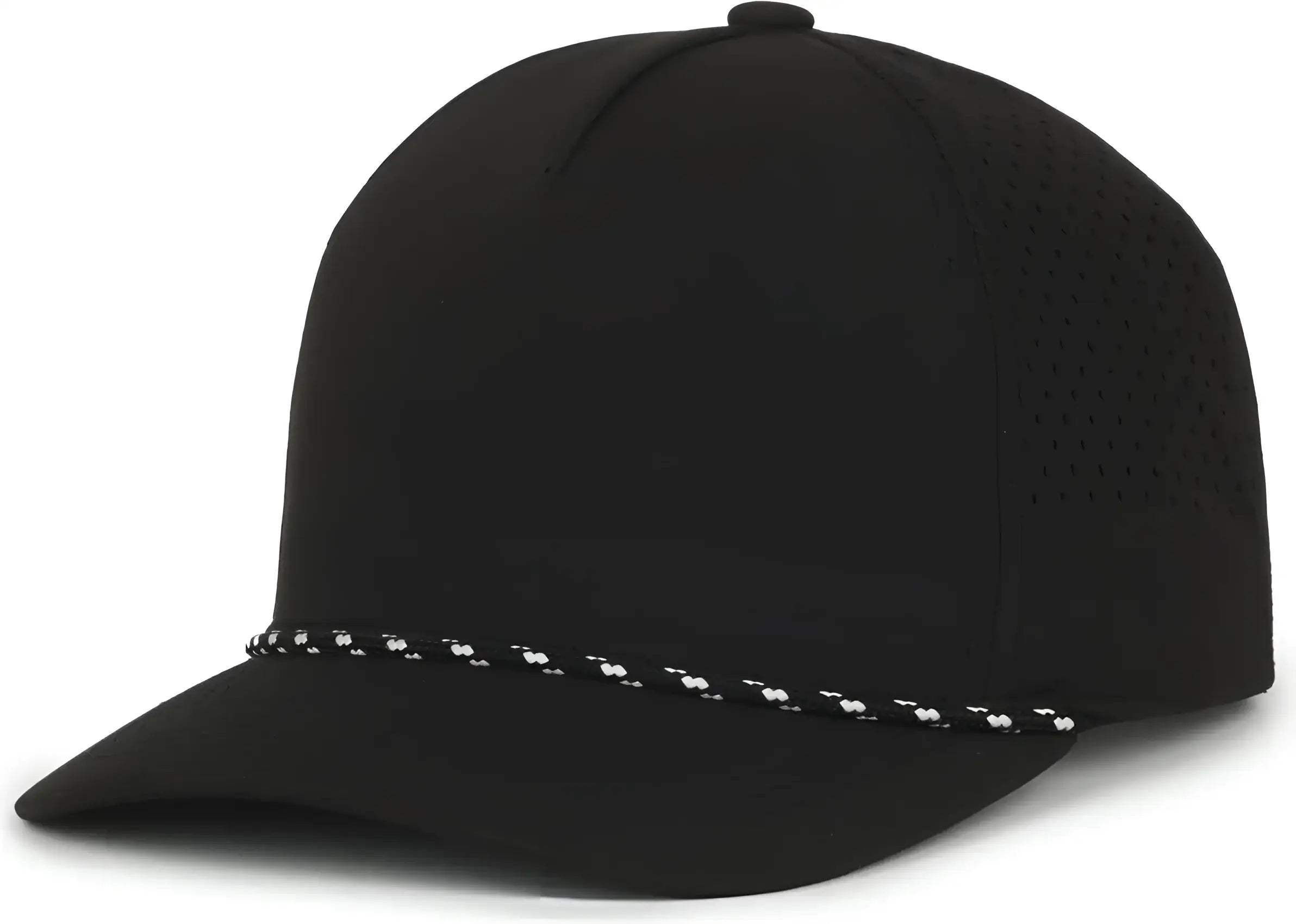 OC Sports OC551PF Perforated Performance 5-Panel with Cord Cap - Black - Black / OSFM