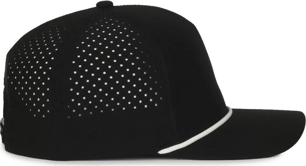 OC Sports OC551PF Perforated Performance 5-Panel with Cord Cap - Black White Cord - Cord / OSFM