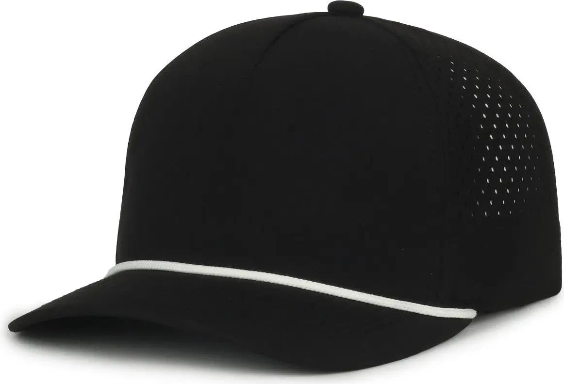 OC Sports OC551PF Perforated Performance 5-Panel with Cord Cap - Black White Cord - Cord / OSFM