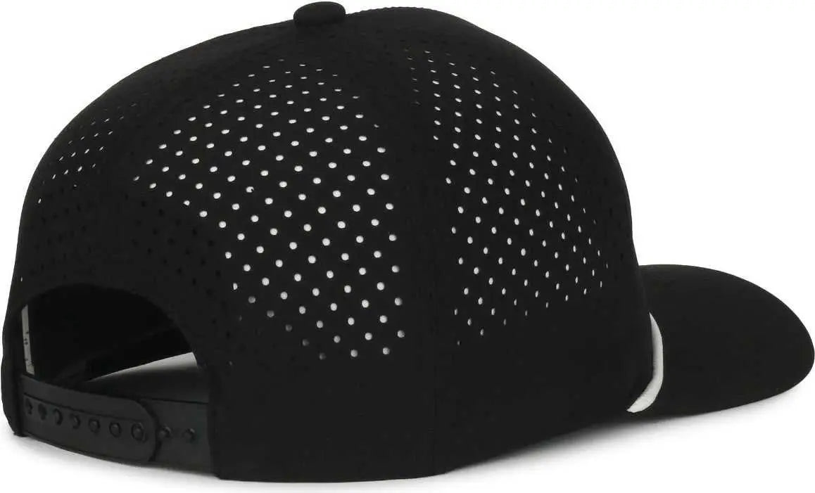 OC Sports OC551PF Perforated Performance 5-Panel with Cord Cap - Black White Cord - Cord / OSFM
