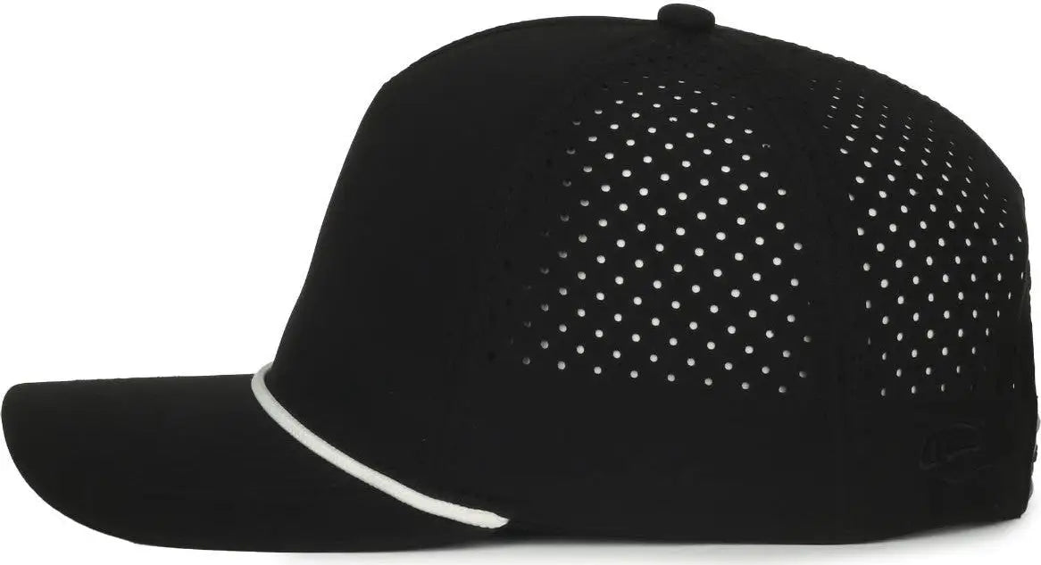 OC Sports OC551PF Perforated Performance 5-Panel with Cord Cap - Black White Cord - Cord / OSFM