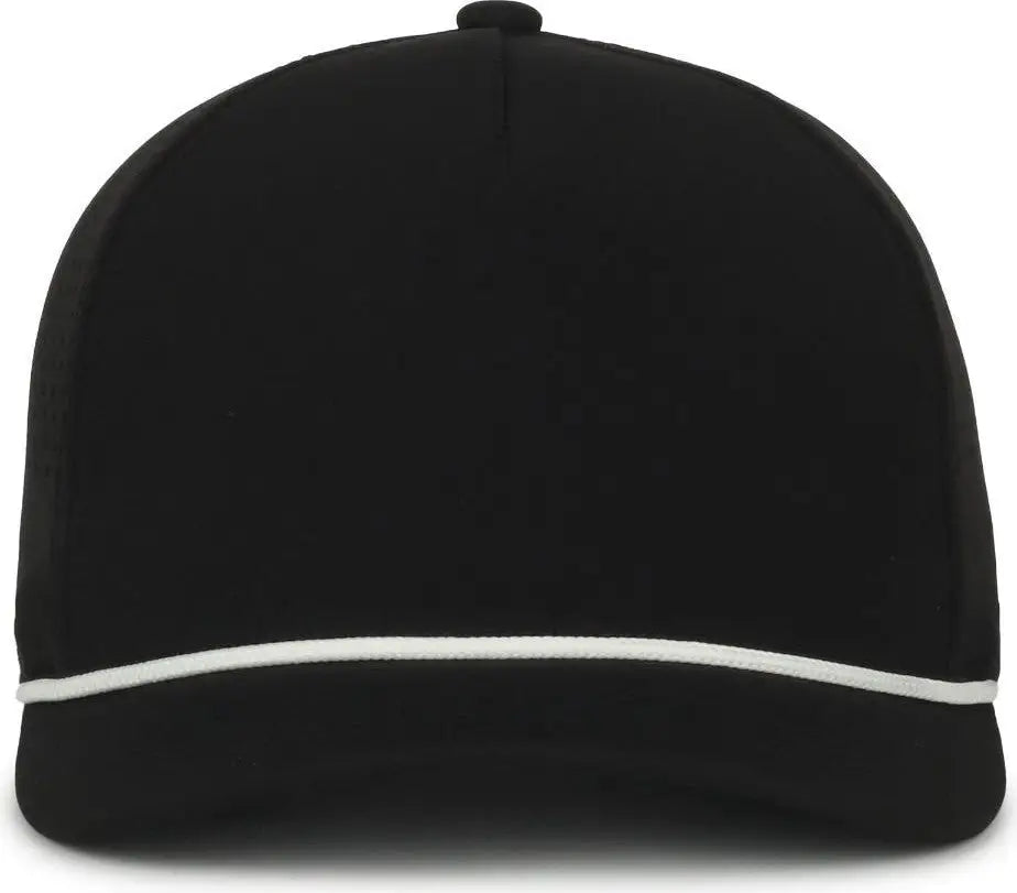 OC Sports OC551PF Perforated Performance 5-Panel with Cord Cap - Black White Cord - Cord / OSFM