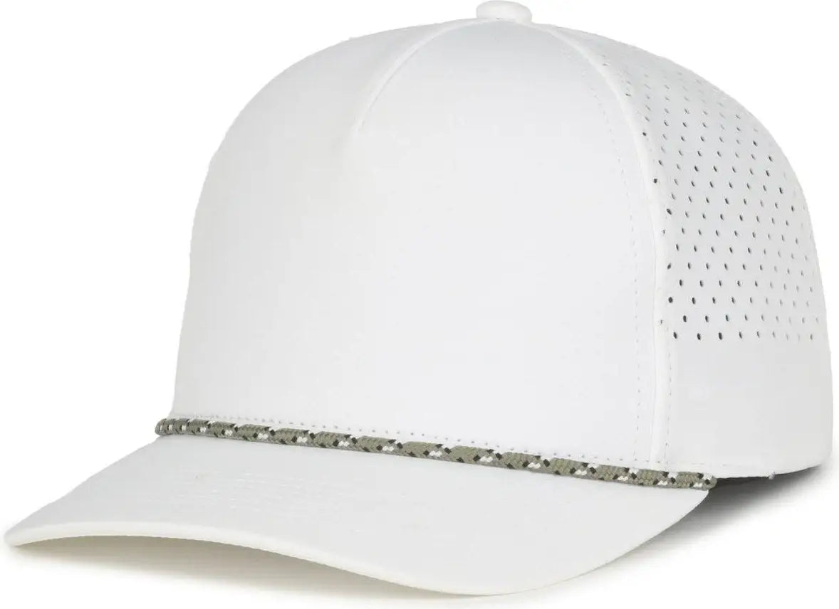 OC Sports OC551PF Perforated Performance 5-Panel with Cord Cap - White - White / OSFM