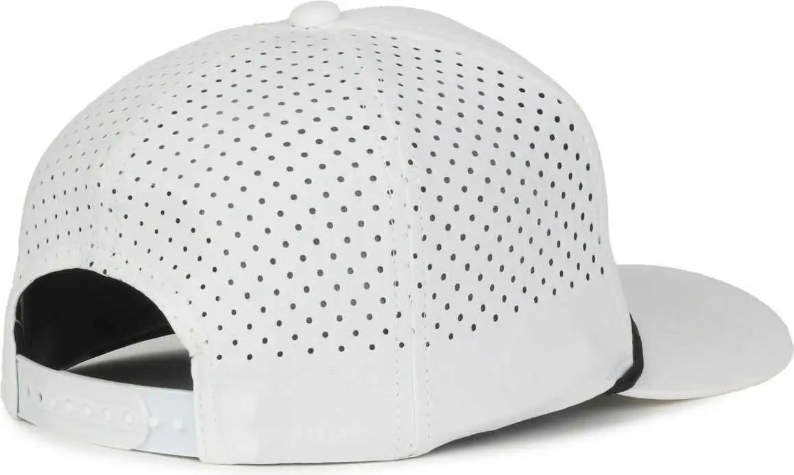 OC Sports OC551PF Perforated Performance 5-Panel with Cord Cap - White Black Cord - Cord / OSFM