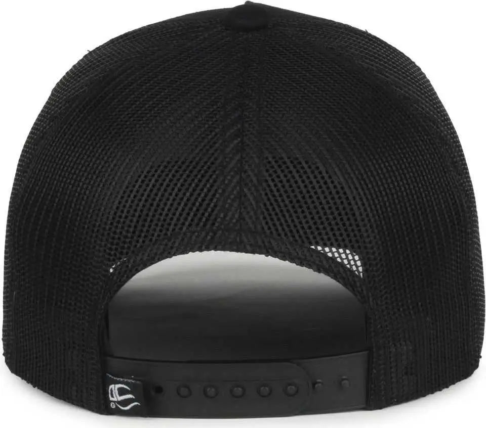 OC Sports OC555M 5-Panel Mesh Back with Cord Cap - Black Black - Black / OSFM