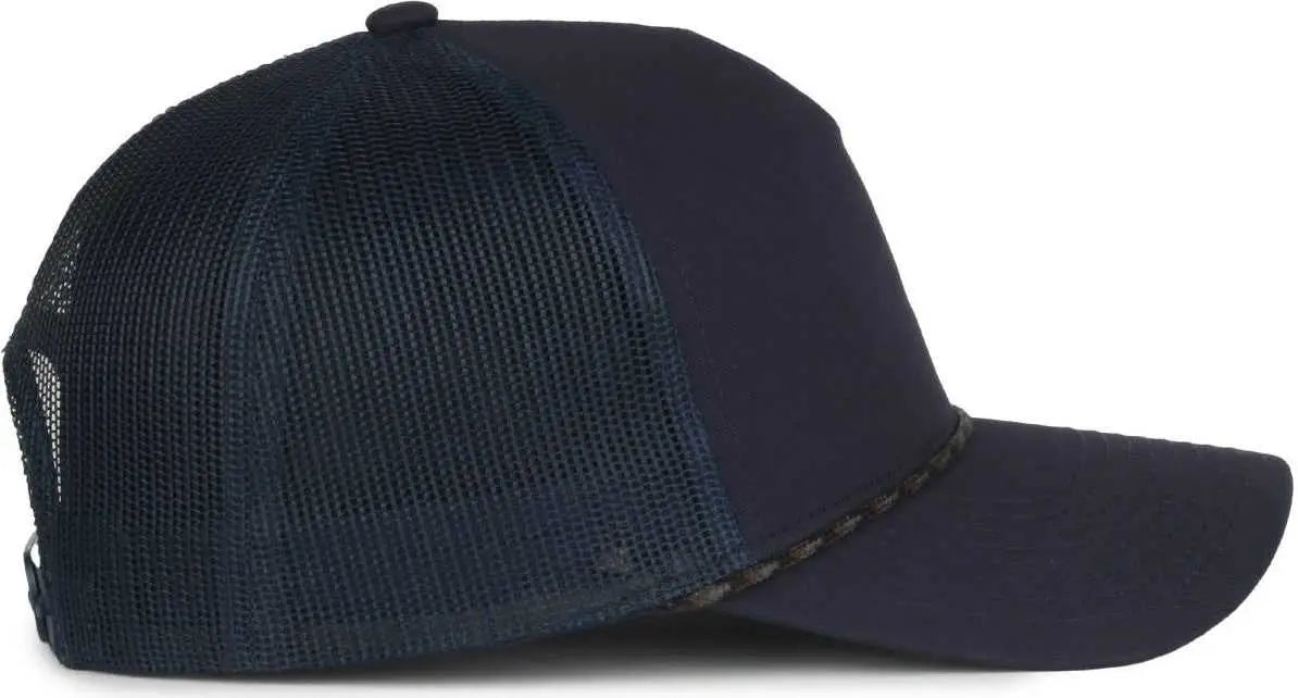 OC Sports OC555M 5-Panel Mesh Back with Cord Cap - Navy Navy - Navy / OSFM
