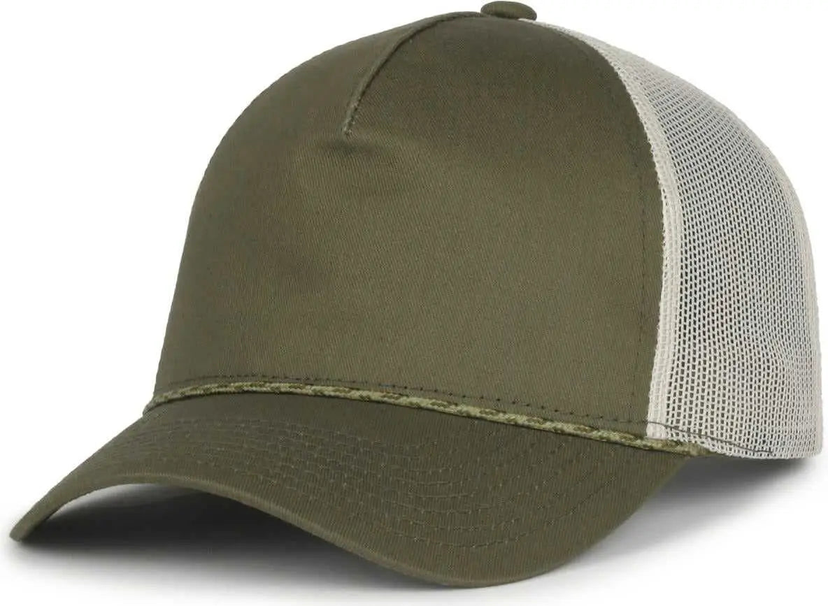 OC Sports OC555M 5-Panel Mesh Back with Cord Cap - Olive Putty - Putty / OSFM
