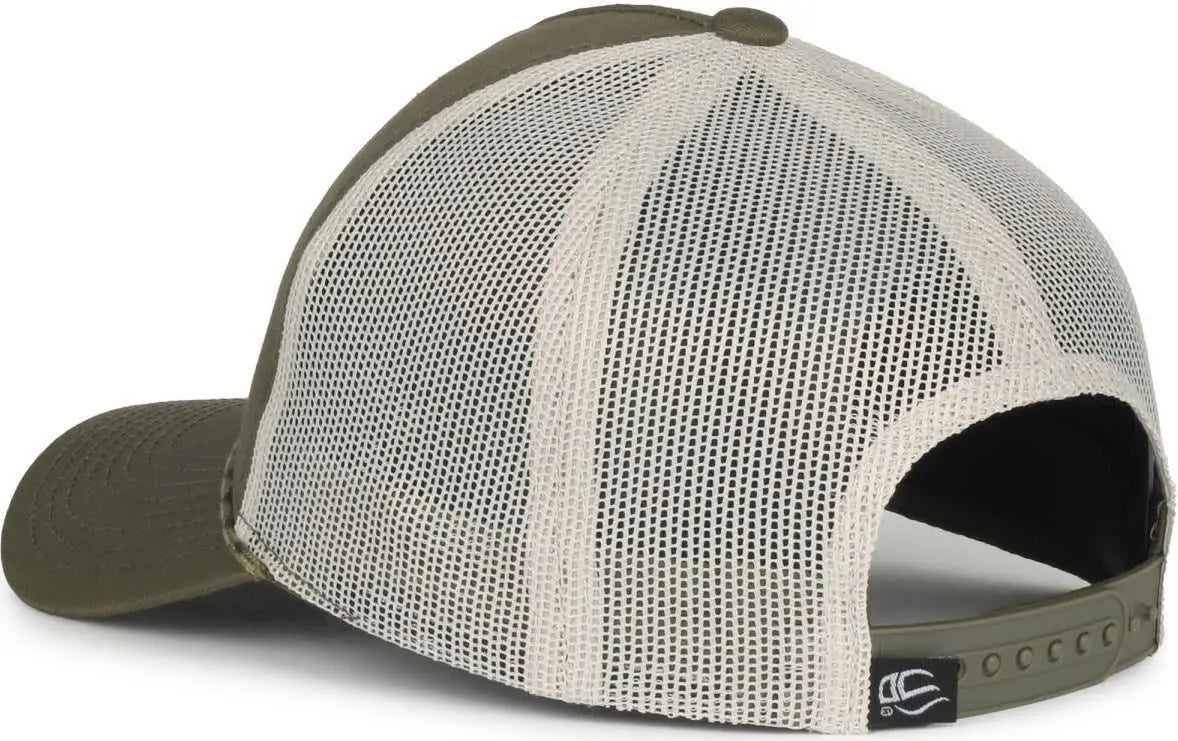 OC Sports OC555M 5-Panel Mesh Back with Cord Cap - Olive Putty - Putty / OSFM