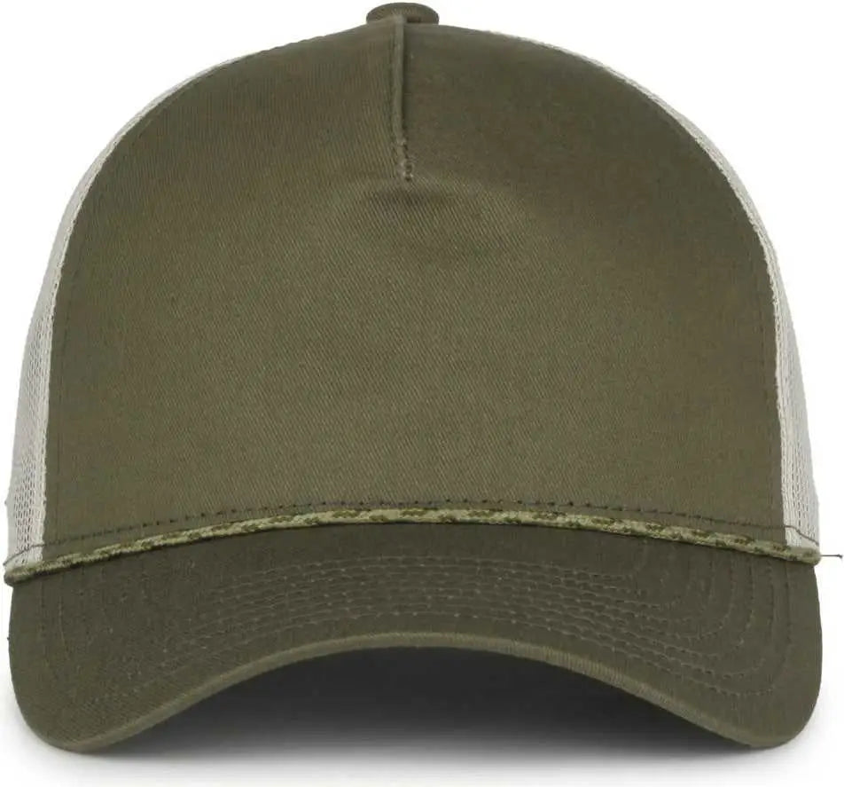 OC Sports OC555M 5-Panel Mesh Back with Cord Cap - Olive Putty - Putty / OSFM