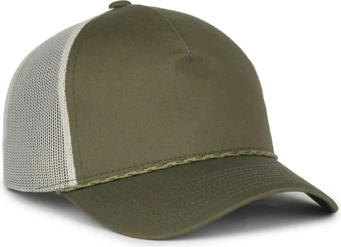 OC Sports OC555M 5-Panel Mesh Back with Cord Cap - Olive Putty - Putty / OSFM
