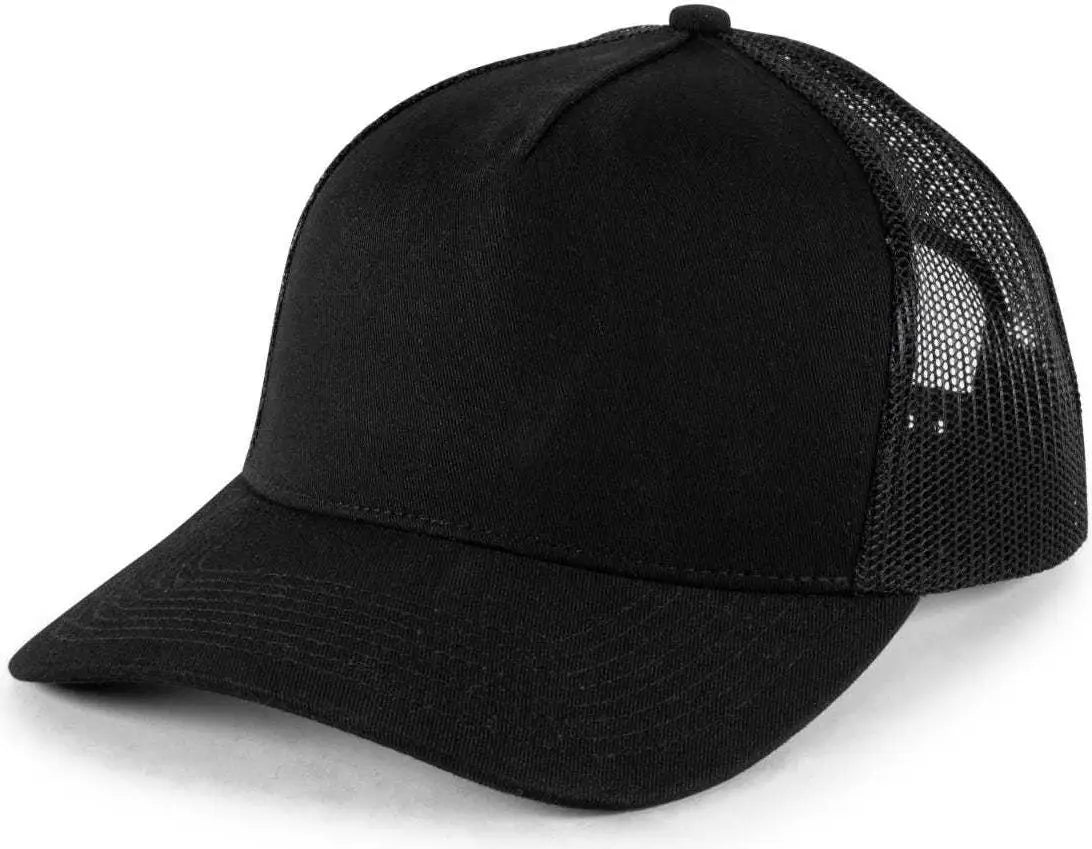 OC Sports OC571 Slight Pre-Curved Visor with Mesh Back Cap - Black Black - Black / 6 7/8’’ - 7 1/2’’