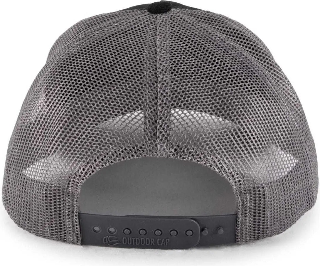 OC Sports OC571 Slight Pre-Curved Visor with Mesh Back Cap - Black Charcoal - Black Dark Gray / 6 7/8’’ - 7 1/2’’