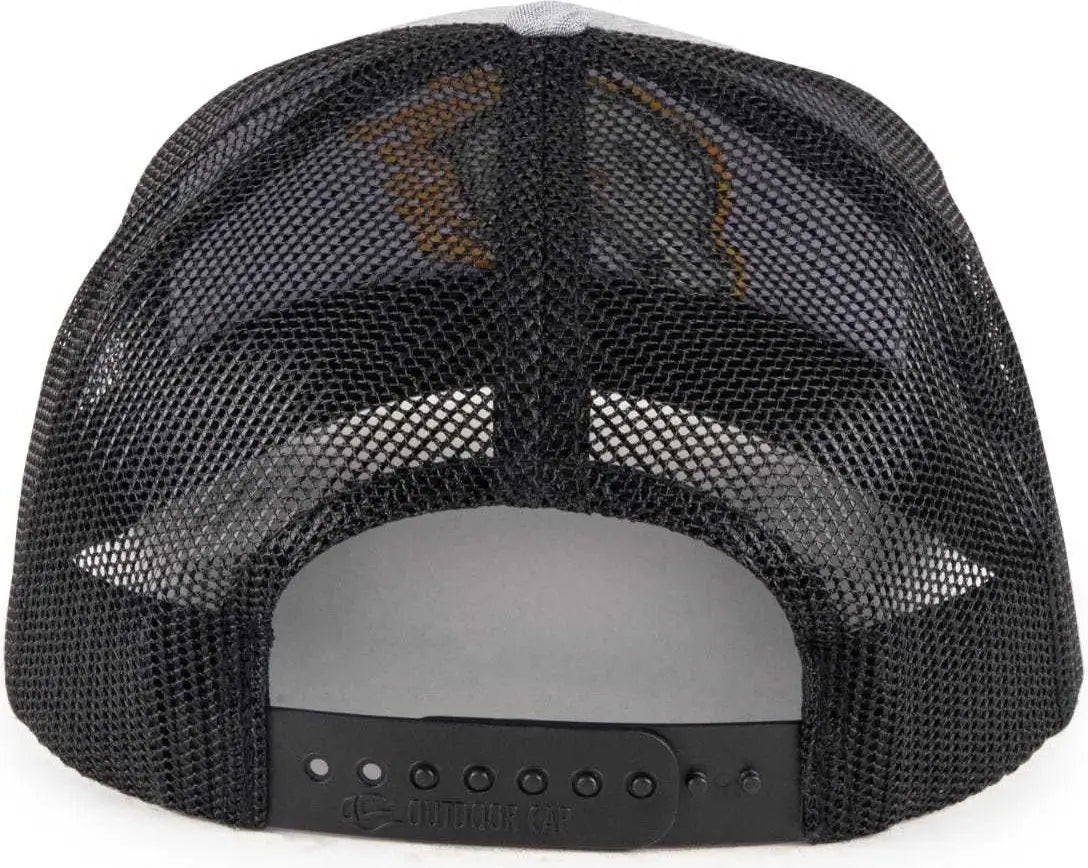 OC Sports OC571 Slight Pre-Curved Visor with Mesh Back Cap - Charcoal Black - Dark Gray Black / 6 7/8’’ - 7 1/2’’