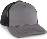 OC Sports OC571 Slight Pre-Curved Visor with Mesh Back Cap - Charcoal Black - Dark Gray Black / 6 7/8’’ - 7 1/2’’
