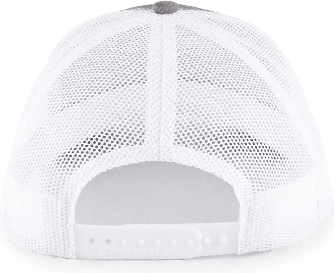 OC Sports OC571 Slight Pre-Curved Visor with Mesh Back Cap - Charcoal White - Dark Gray White / 6 7/8’’ - 7 1/2’’