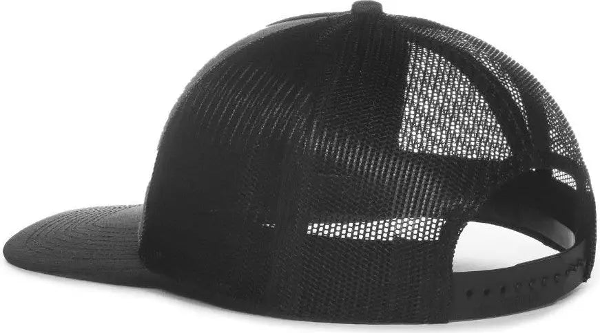 OC Sports OC571 Slight Pre-Curved Visor with Mesh Back Cap - LN Heathered Charcoal Black - Dark Gray Black / 6 7/8’’