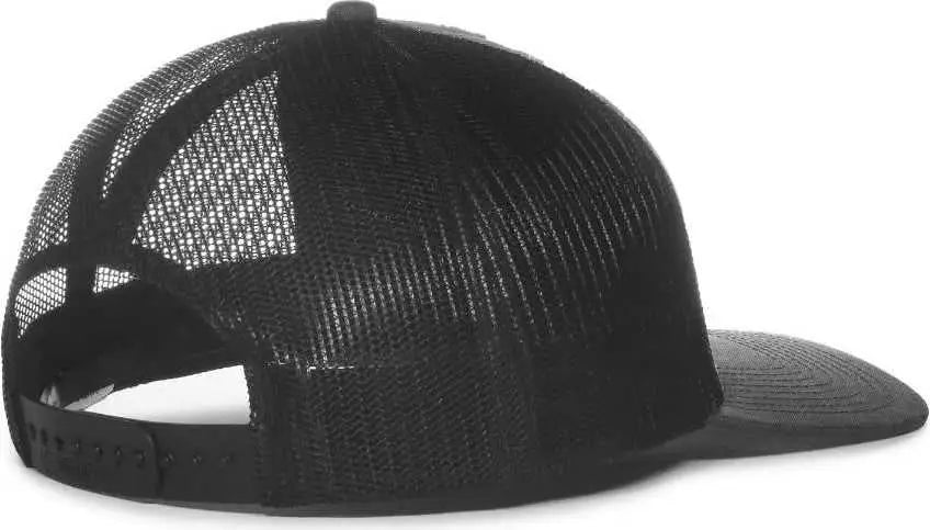 OC Sports OC571 Slight Pre-Curved Visor with Mesh Back Cap - LN Heathered Charcoal Black - Dark Gray Black / 6 7/8’’