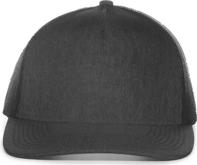 OC Sports OC571 Slight Pre-Curved Visor with Mesh Back Cap - LN Heathered Charcoal Black - Dark Gray Black / 6 7/8’’