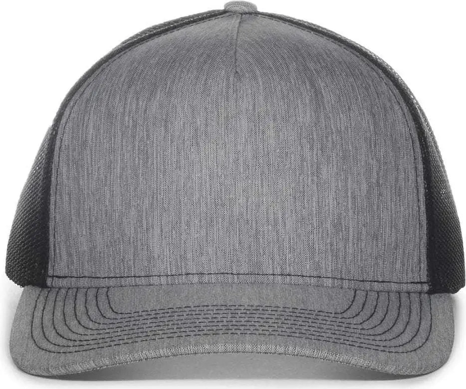 OC Sports OC571 Slight Pre-Curved Visor with Mesh Back Cap - LN Heathered Gray Black - Gray Black / 6 7/8’’ - 7 1/2’’