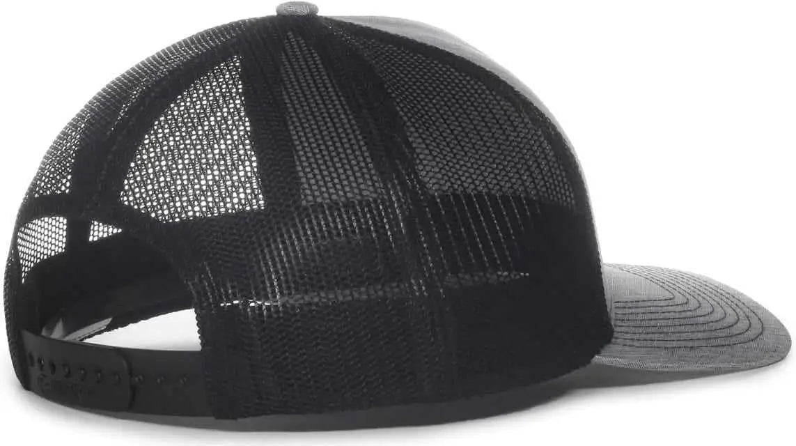 OC Sports OC571 Slight Pre-Curved Visor with Mesh Back Cap - LN Heathered Gray Black - Gray Black / 6 7/8’’ - 7 1/2’’