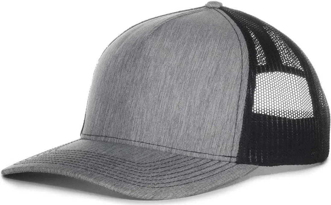 OC Sports OC571 Slight Pre-Curved Visor with Mesh Back Cap - LN Heathered Gray Black - Gray Black / 6 7/8’’ - 7 1/2’’