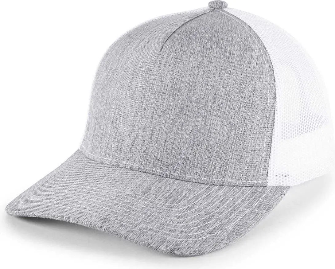 OC Sports OC571 Slight Pre-Curved Visor with Mesh Back Cap - LN Heathered Gray White - Gray White / 6 7/8’’ - 7 1/2’’
