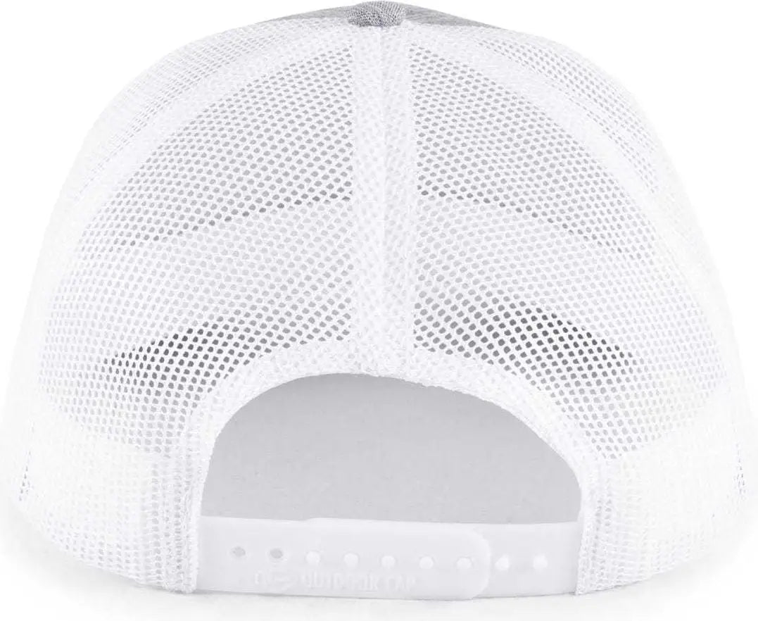 OC Sports OC571 Slight Pre-Curved Visor with Mesh Back Cap - LN Heathered Gray White - Gray White / 6 7/8’’ - 7 1/2’’