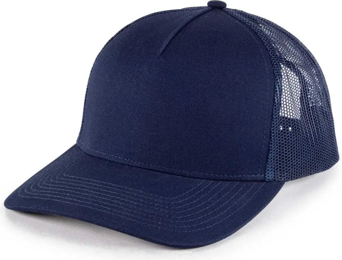 OC Sports OC571 Slight Pre-Curved Visor with Mesh Back Cap - Navy Navy - Navy / 6 7/8’’ - 7 1/2’’