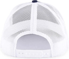 OC Sports OC571 Slight Pre-Curved Visor with Mesh Back Cap - Navy White - Navy White / 6 7/8’’ - 7 1/2’’
