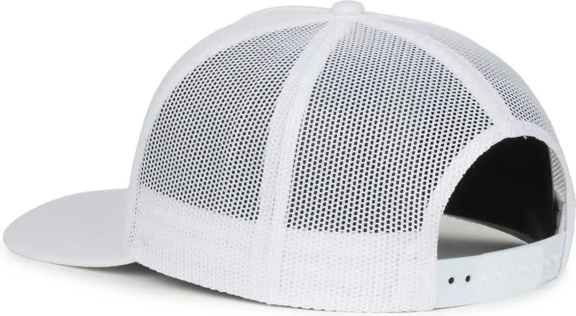 OC Sports OC571 Slight Pre-Curved Visor with Mesh Back Cap - White White - White / OSFM