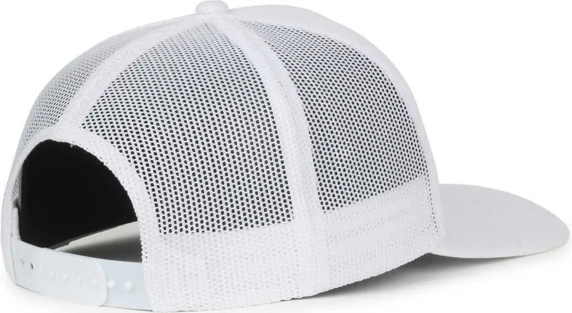 OC Sports OC571 Slight Pre-Curved Visor with Mesh Back Cap - White White - White / OSFM