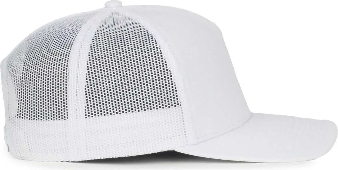 OC Sports OC571 Slight Pre-Curved Visor with Mesh Back Cap - White White - White / OSFM