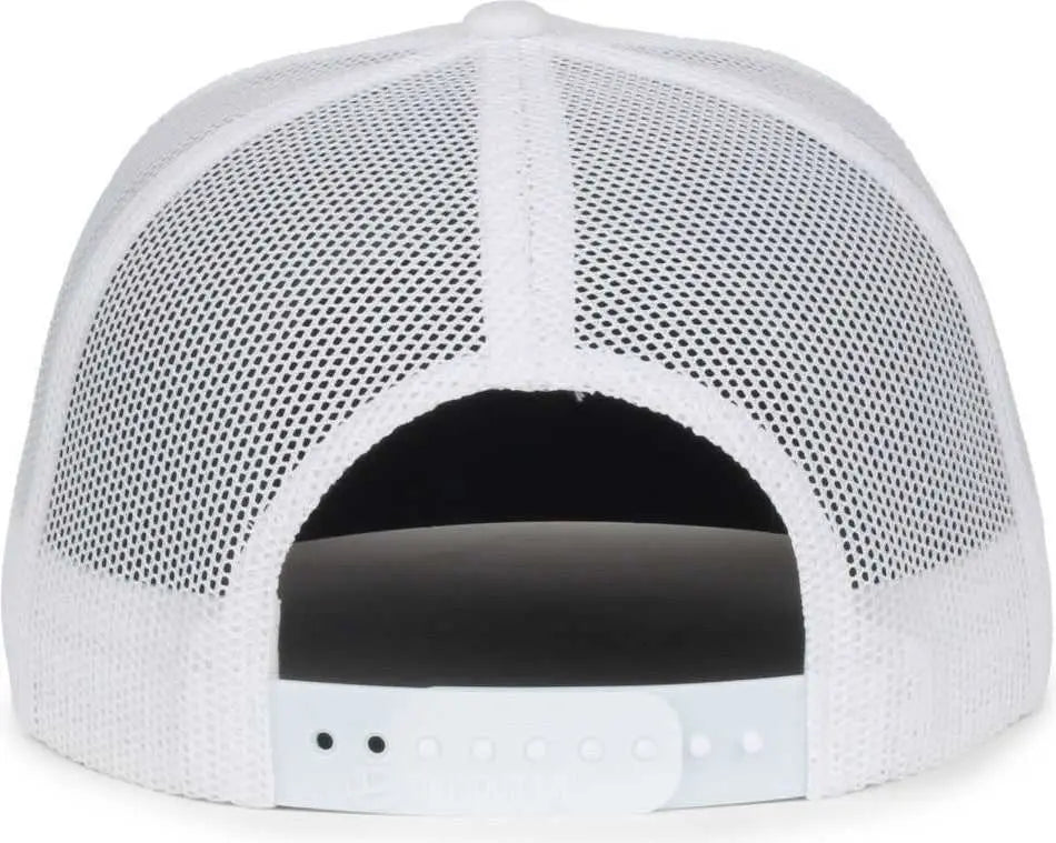 OC Sports OC571 Slight Pre-Curved Visor with Mesh Back Cap - White White - White / OSFM