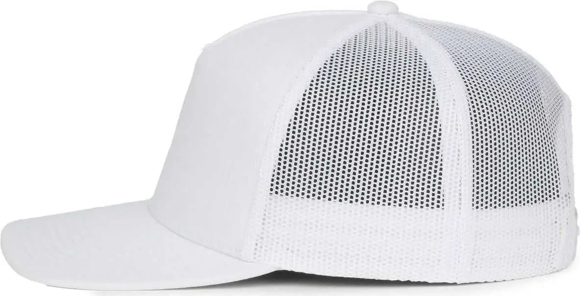 OC Sports OC571 Slight Pre-Curved Visor with Mesh Back Cap - White White - White / OSFM