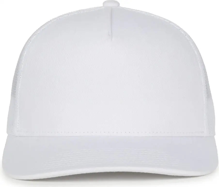 OC Sports OC571 Slight Pre-Curved Visor with Mesh Back Cap - White White - White / OSFM