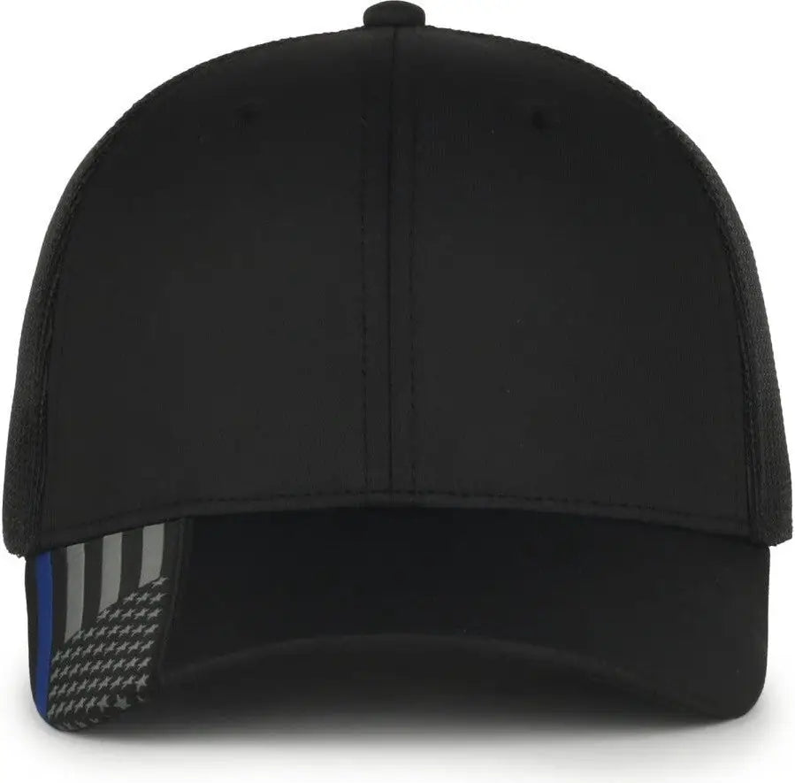 OC Sports OC601M Performance Service Flag Insert Mesh Back Cap - Black Black Police - Police / OSFM