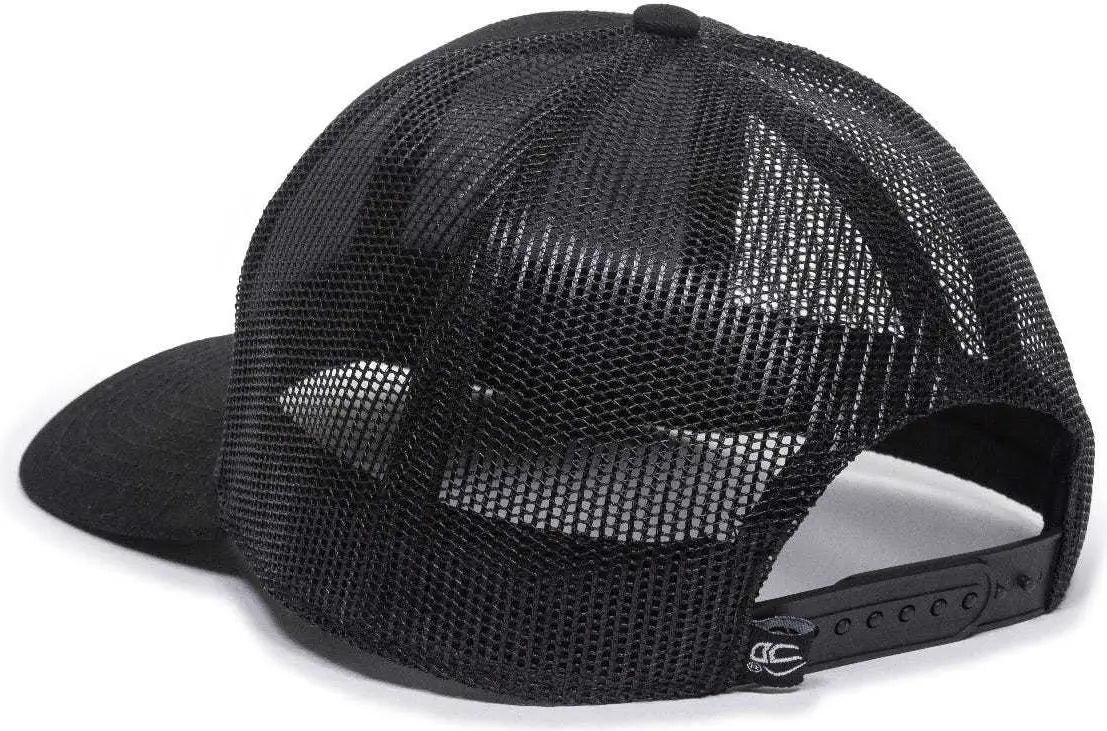 OC Sports OC770 Adjustable Mesh Back Cap with Sweatband Black Black Black / 6 7/8’’ 7 1/2’’