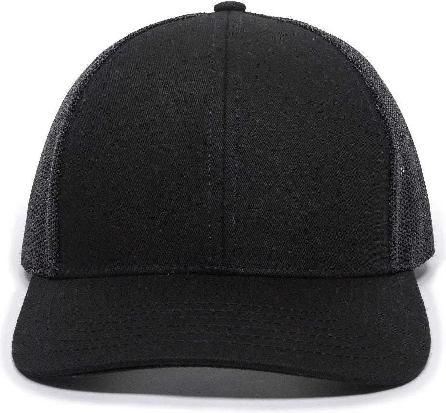 OC Sports OC770 Adjustable Mesh Back Cap with Sweatband Black Black Black / 6 7/8’’ 7 1/2’’
