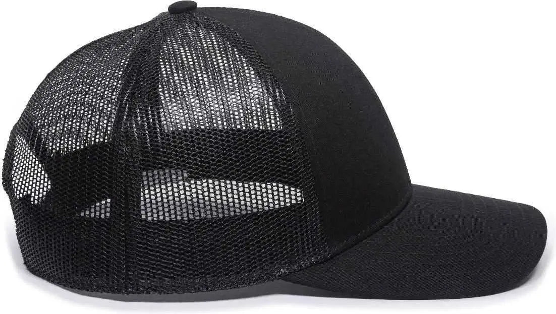 OC Sports OC770 Adjustable Mesh Back Cap with Sweatband Black Black Black / 6 7/8’’ 7 1/2’’