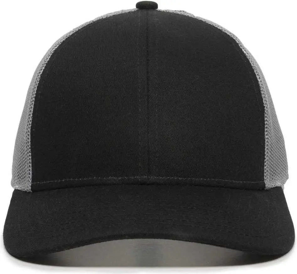 OC Sports OC770 Adjustable Mesh Back Cap with Sweatband - Black Gray - Black Gray / 6 7/8’’ - 7 1/2’’
