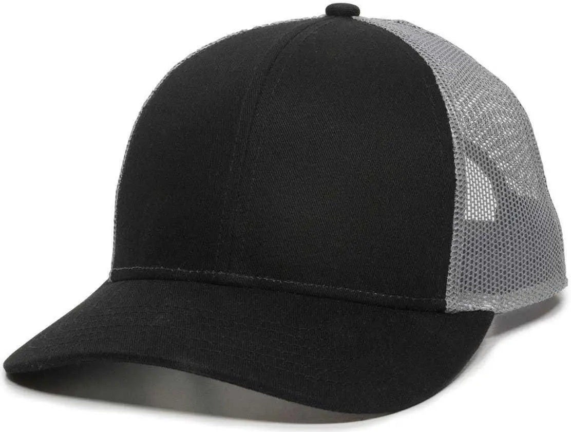 OC Sports OC770 Adjustable Mesh Back Cap with Sweatband - Black Gray - Black Gray / 6 7/8’’ - 7 1/2’’