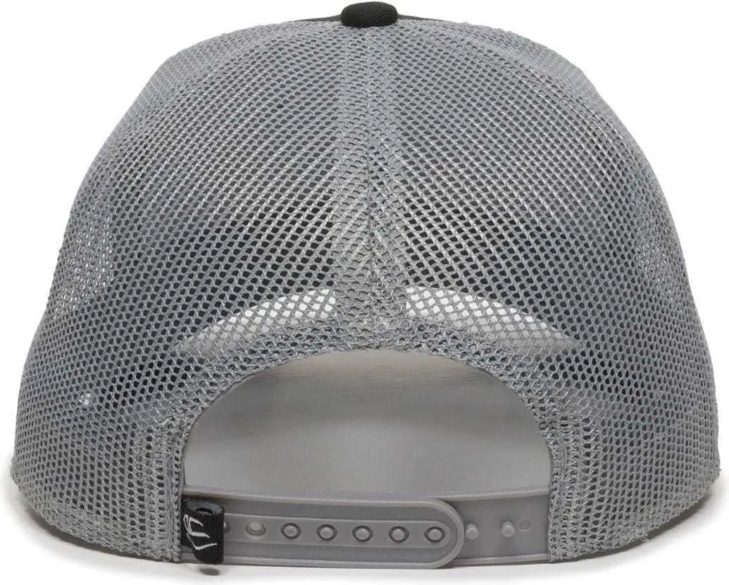 OC Sports OC770 Adjustable Mesh Back Cap with Sweatband - Black Gray - Black Gray / 6 7/8’’ - 7 1/2’’