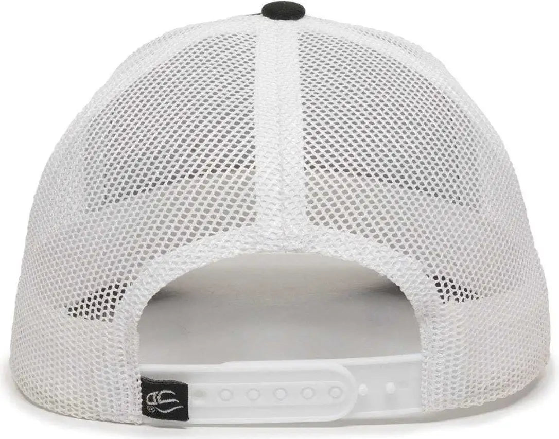 OC Sports OC770 Adjustable Mesh Back Cap with Sweatband - Black White Charcoal - Black White / 6 7/8’’ - 7 1/2’’