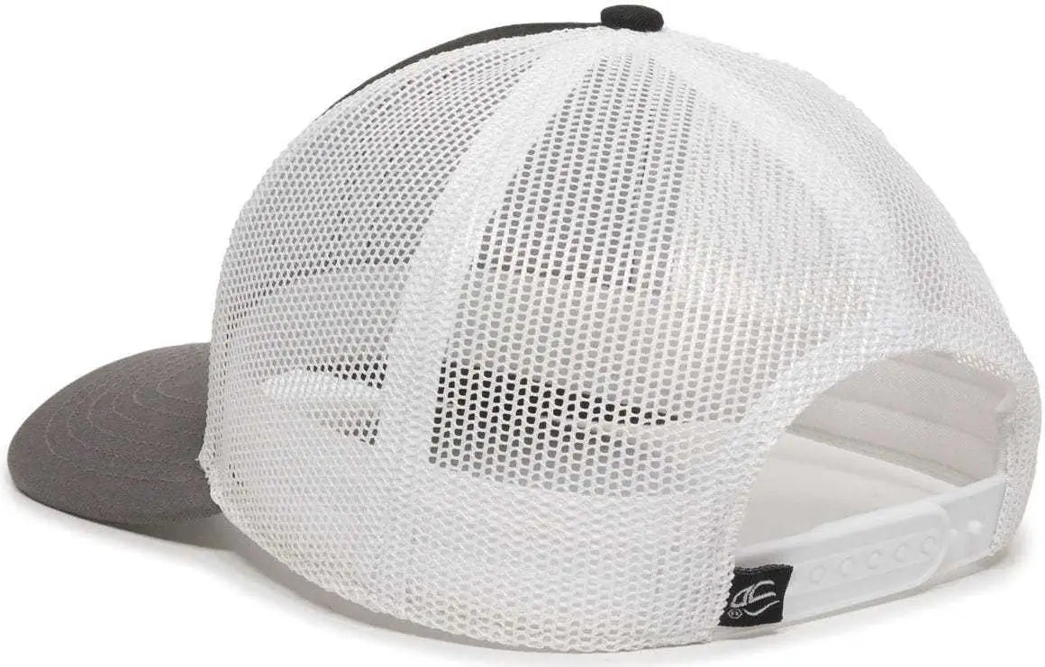 OC Sports OC770 Adjustable Mesh Back Cap with Sweatband - Black White Charcoal - Black White / 6 7/8’’ - 7 1/2’’