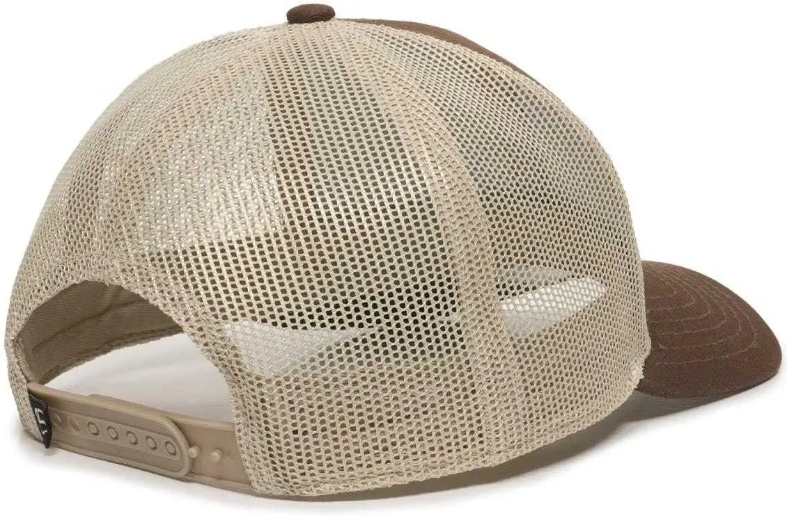 OC Sports OC770 Adjustable Mesh Back Cap with Sweatband Brown Khaki Brown Khaki / 6 7/8’’ 7 1/2’’