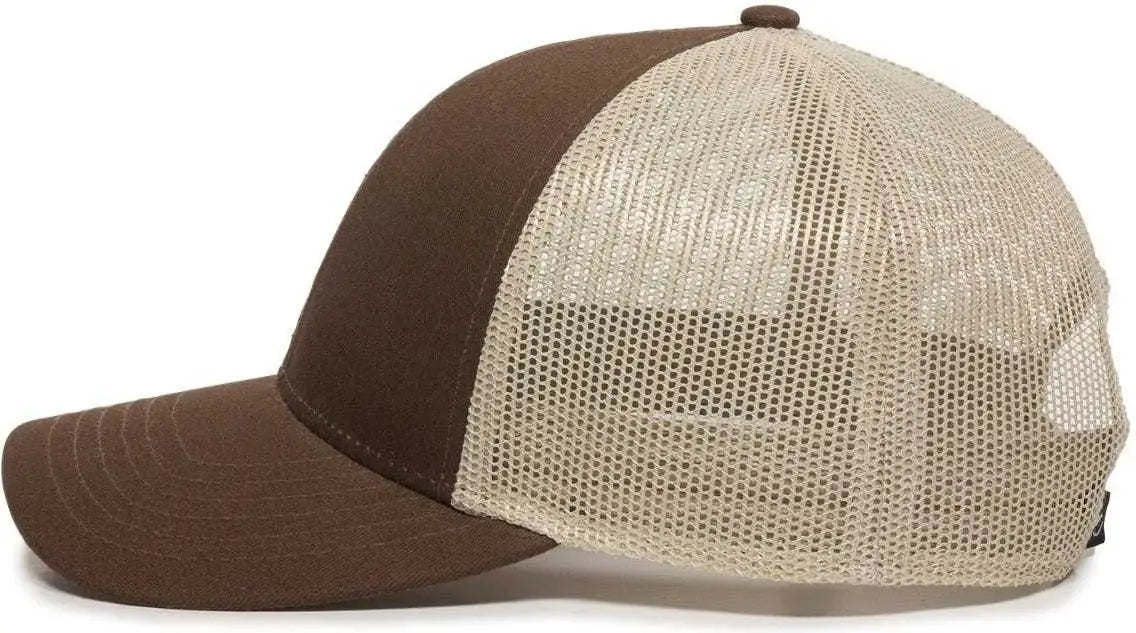 OC Sports OC770 Adjustable Mesh Back Cap with Sweatband Brown Khaki Brown Khaki / 6 7/8’’ 7 1/2’’