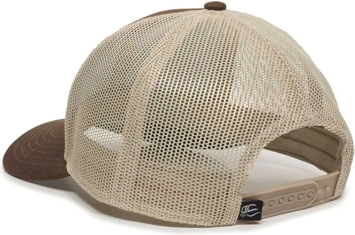 OC Sports OC770 Adjustable Mesh Back Cap with Sweatband Brown Khaki Brown Khaki / 6 7/8’’ 7 1/2’’