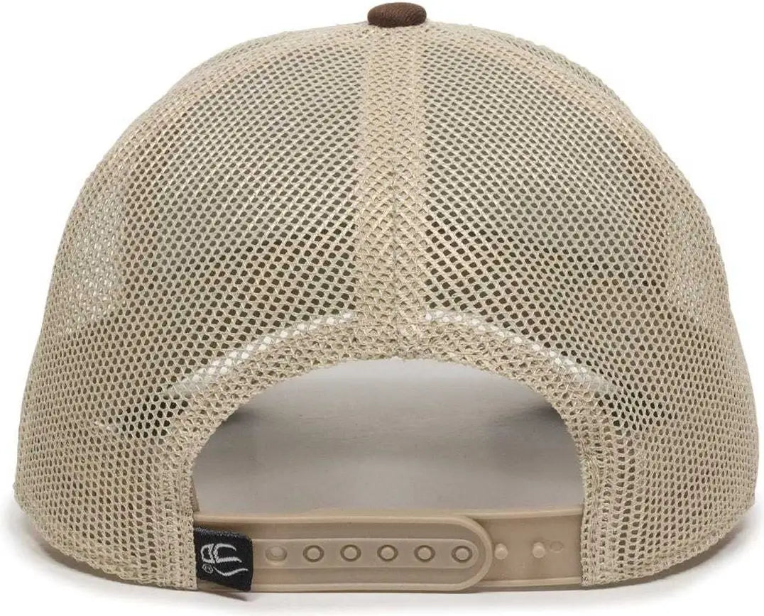 OC Sports OC770 Adjustable Mesh Back Cap with Sweatband Brown Khaki Brown Khaki / 6 7/8’’ 7 1/2’’
